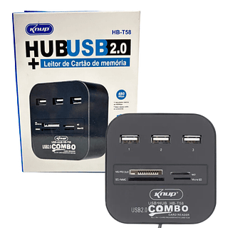 HUB USB 2.0 com Leitor de cartão de memória