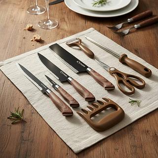 Conjunto De Facas Chef Profissional 8 Peças Churrasco Inox