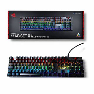 Teclado Gamer Mecânico Switch Azul Usb Led Rainbow
