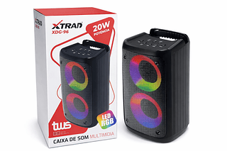 Caixa de Som Portátil 20w RGB Xtrad