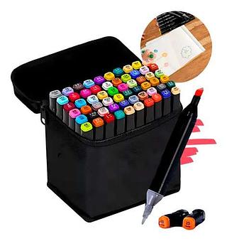 Kit Canetinha Ponta Dupla 60 CORES