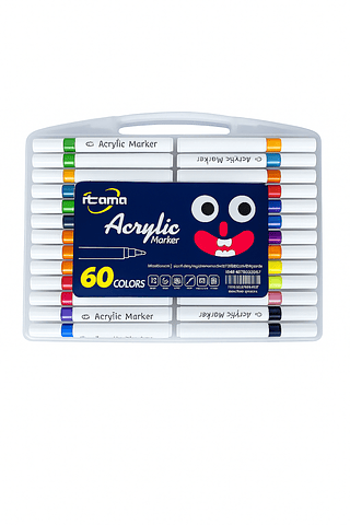 Kit canetinha 60 CORES acrylic marker