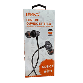 Fone com fio com borracha LELONG