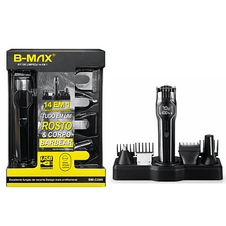 Kit Máquina de Cortar Cabelo Rosto Corpo e Barba 14 em 1