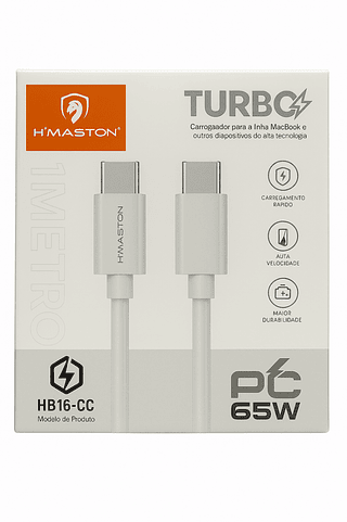 Cabo 65W Tipo C - Tipo C