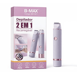 Depilador de Pelos Feminino 2 em 1 Recarregável B-max