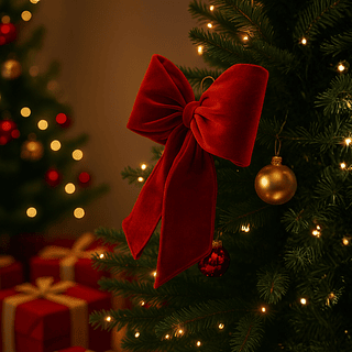 Laço em Veludo Enfeite de Natal