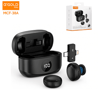 Microfone de Lapela Magnético Redução de Ruído IA 2IN1 Type-C e Lightning