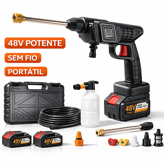 Kit de Lavadora de alta pressão portátil sem fio de 48V com 2 Baterias (R2-1)