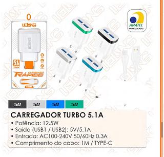 Carregador LELONG TURBO 5.1A TIPO-C