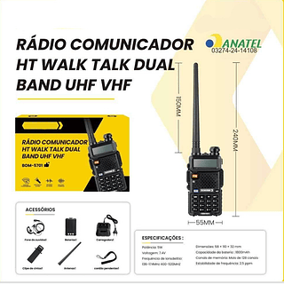 Radio comunicador HT Walk Talk Dual Band UHF VHF