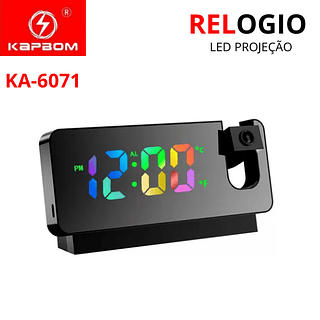 Relógio digital com projetor LED