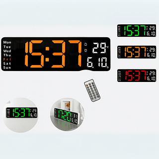 Relógio digital de LED com controle temperatura