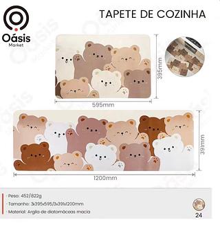 Conjunto de 2 Tapetes de Cozinha Ursinhos