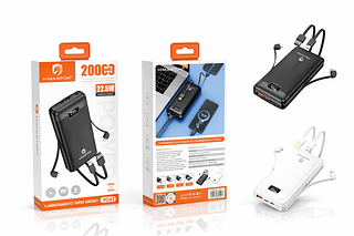 Carregador Portátil 20000mah Power Bank 22.5w com display LED