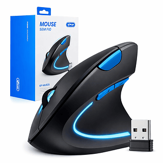 Mouse Sem Fio Vertical Ergonômico Gamer Recarregável 2.4ghz Knup