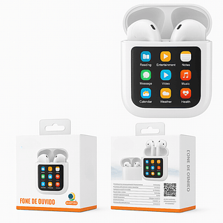 Fone de Ouvido Com Tela Digital