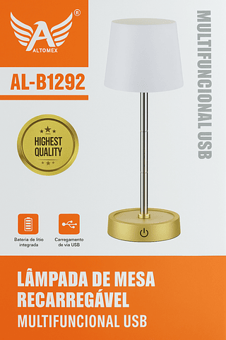 Lâmpada de Mesa Recarregável Multifuncional ( Flexível )