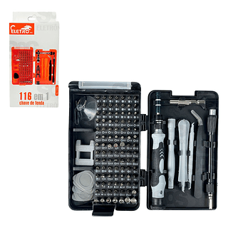 Kit Chave de Fenda 116 em 1 eletro
