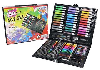 Kit de arte ESCOLAR 150 peças canetinhas - giz lapis - de cor