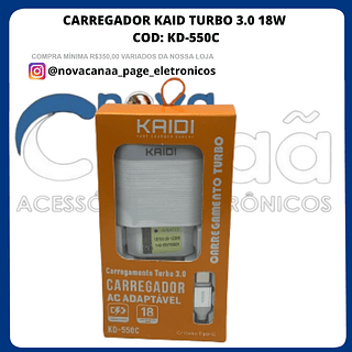 CARREGADOR TURBO 3.0 18W KAIDI (R1-4)