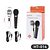 Microfone dinâmico DUPLO COM FIO 2.5m