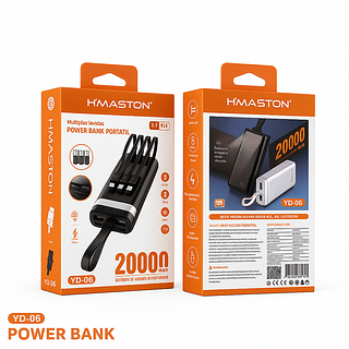 Power Bank 20000mAh Com luz de energia LED