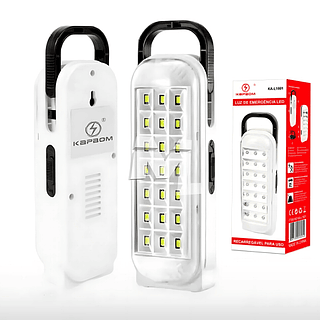 Luz De Emergência LED Recarregável Compacta Portátil