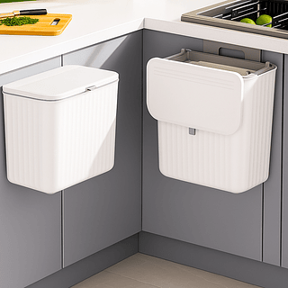 Lixeira Suspensa com Suporte para Cozinha 9L