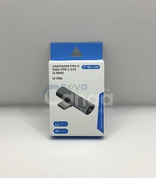 ADAPTADOR TIPO C - 2 EM 1 - CARREGADOR E FONE DE OUVIDO - IT-BLUE - LE-5586