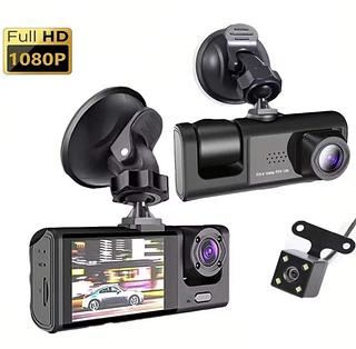 Câmera Veicular Full Hd Dvr 3 Lentes Visor Filmadora Carro