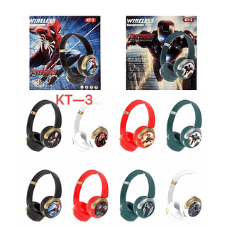 Headphone sem fio infantil Homem aranha e Homem de Ferro (ENVIO VARIADO)