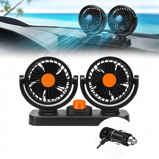 Ventilador Duplo 12V / 6.5W Para Caminhão Com Duas Velocidades