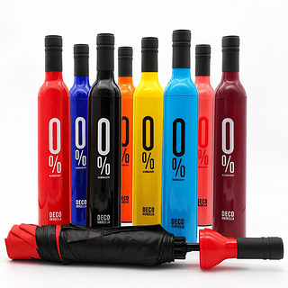 Guarda chuva Dobrável em Formato de Garrafa