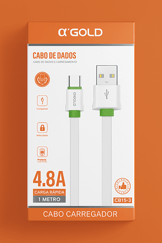 Cabo de Dados 4.8A Tipo-C