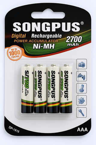 Pilha Recarregável 2700mah 3A Songpus