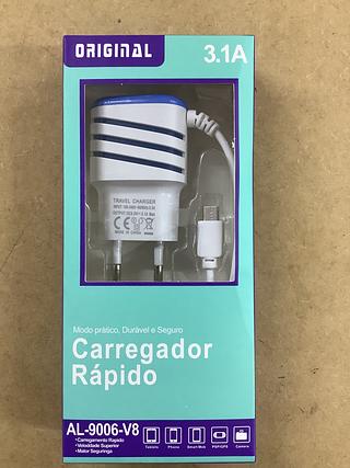 PROMOÇÃO: Carregador rápido 3.1a V8 (1R-4) SEM EMBALAGEM