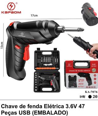 Chave de fenda eletrica 3.6v 47pc