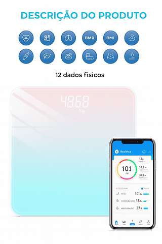 Balança Digital Peso por Aplicativo 180Kg