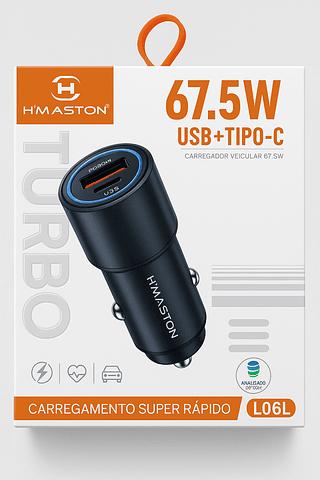 Fonte carregador para carro 67.5W USB-TIPO C