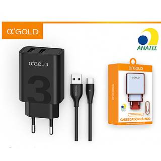 Carregador Rápido 2USB 5.1 Tipo-C