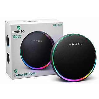 Caixa Som Bluetooth Portátil Redonda Rgb Imenso 70w 10000mAh
