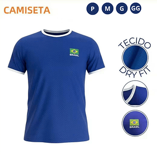 Camiseta do Brasil Azul Dry Fit