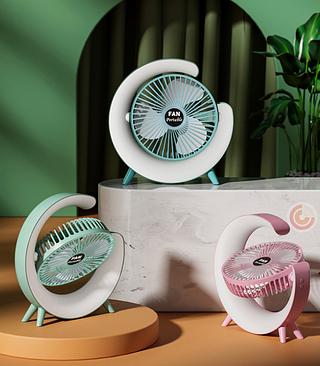 Ventilador de mesa colorido com led