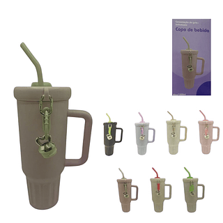 Copo alça fechado com bico + chaveiro 1200ml (SEM GARANTIA)