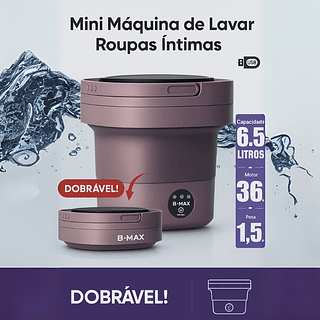 Mini Maquina De Lavar Roupas Portátil Dobrável 6,5L B-MAX