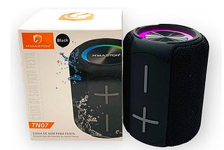 Caixa de som bluetooth potente com led protecao agua IPX6 8W