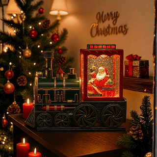 Trem Globo de Neve com Iluminação LED e Músicas Natalinas