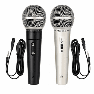 Microfone Dinâmico Duplo com Fio 2.5m