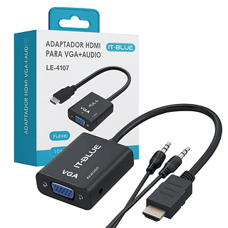 Conversor Adaptador Hdmi Para Vga Fêmea Com Audio
